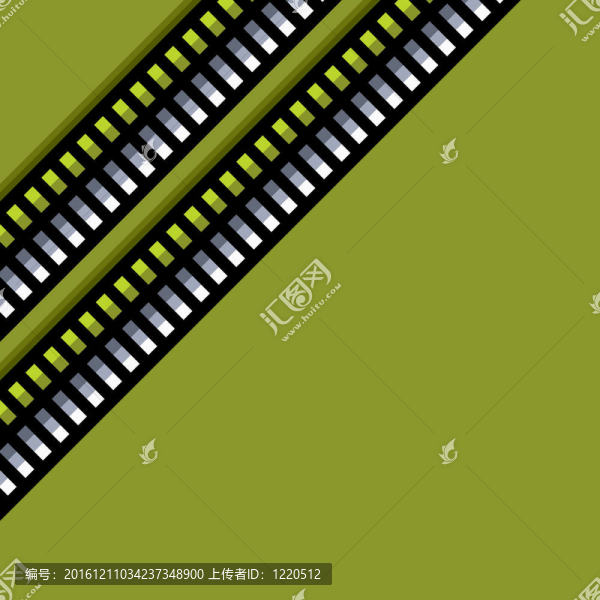 綠色背景下綠色背光的程式化鋼制電子管圖案