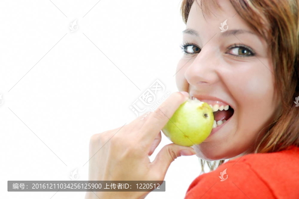美麗的女孩與梨