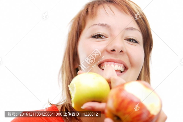美麗的女孩與蘋果