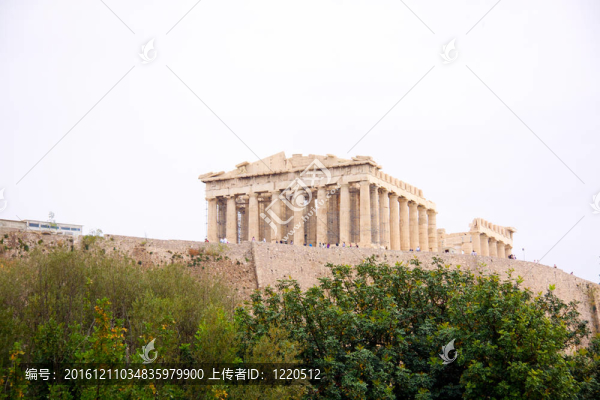帕特農(nóng)神廟在雅典Akropolis；希臘；
