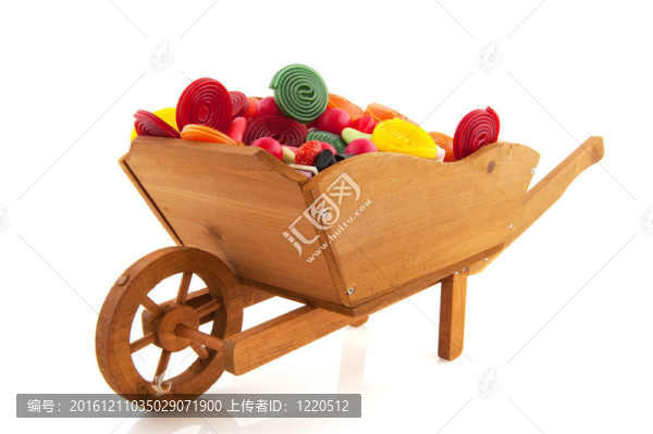 有很多糖果的手推車