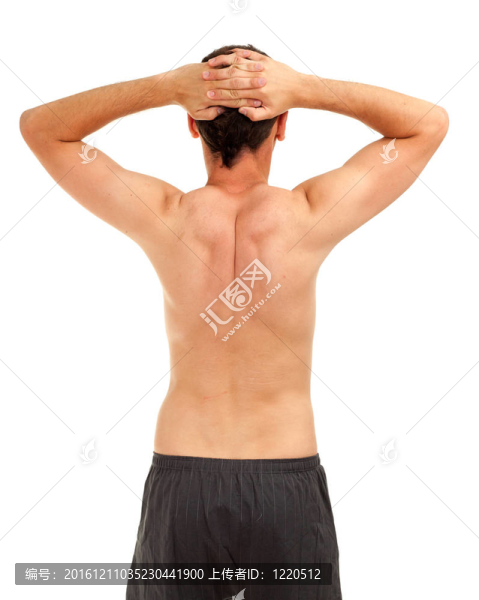 雙手赤裸著頭站在赤裸的男人頭上