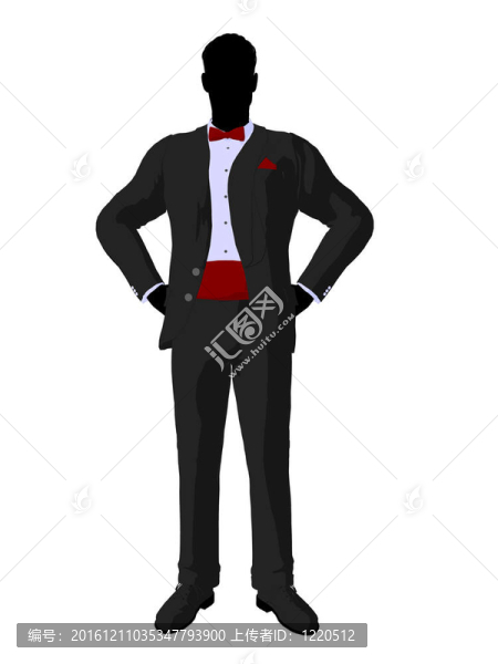 在婚禮上新郎禮服的輪廓