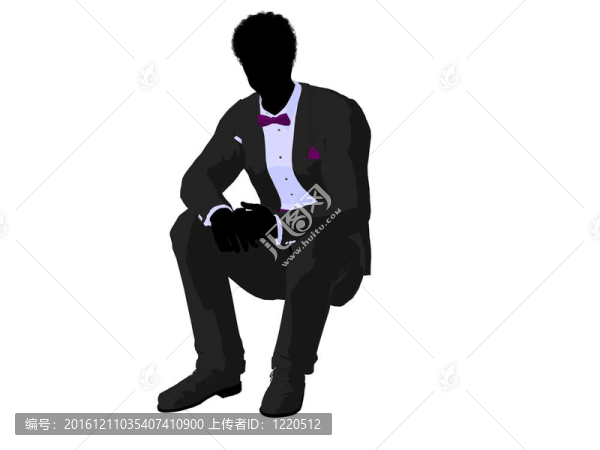 非洲裔美國人的婚禮新郎禮服的輪廓
