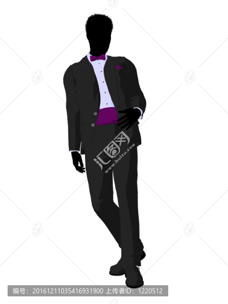 非洲裔美國人的婚禮新郎禮服的輪廓