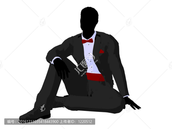 男人穿著燕尾服的剪影