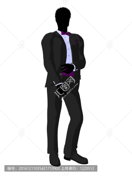非洲裔美國人的婚禮新郎禮服的輪廓
