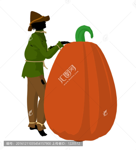 萬圣節(jié)稻草人插畫藝術(shù)剪影
