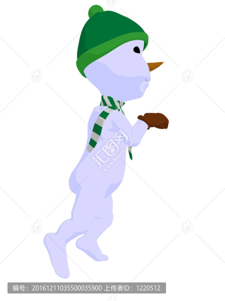 雪孩子插畫藝術剪影