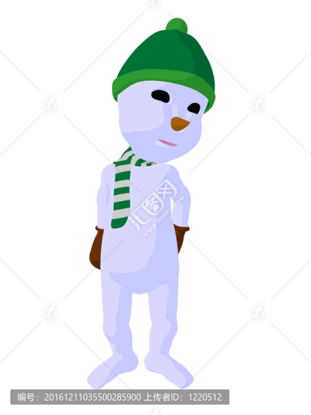 雪孩子插畫藝術剪影