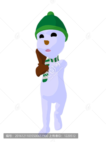 雪孩子插畫藝術(shù)剪影