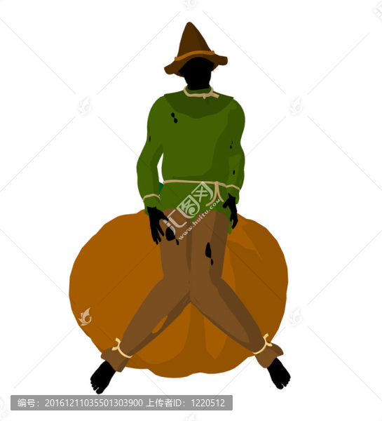 萬圣節(jié)稻草人插畫藝術(shù)剪影