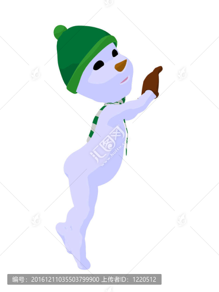 雪孩子插畫藝術(shù)剪影