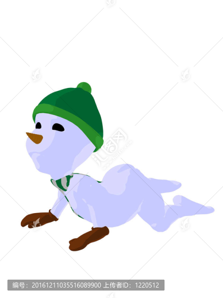 雪孩子插畫藝術(shù)剪影