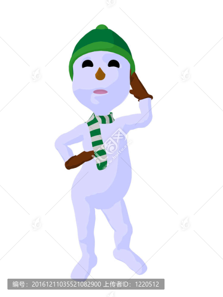 雪孩子插畫藝術剪影