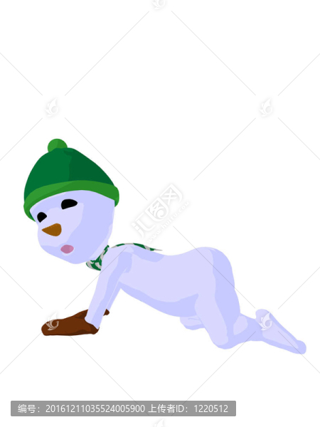 雪孩子插畫藝術剪影
