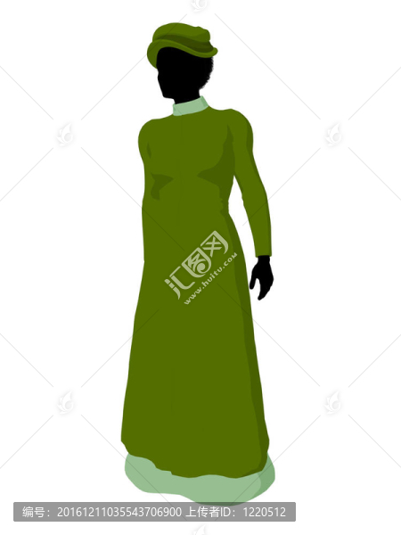 非洲裔維多利亞女性插畫剪影