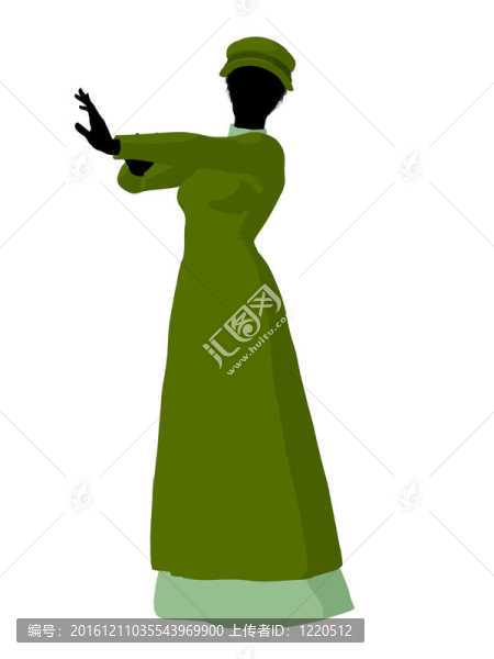 非洲裔維多利亞女性插畫剪影
