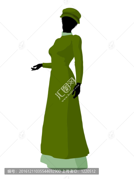 非洲裔維多利亞女性插畫(huà)剪影