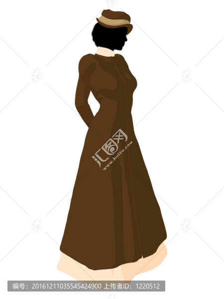 維多利亞女人剪影