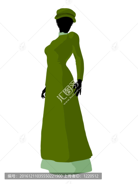 非洲裔維多利亞女性插畫(huà)剪影