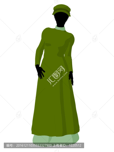 非洲裔維多利亞女性插畫剪影