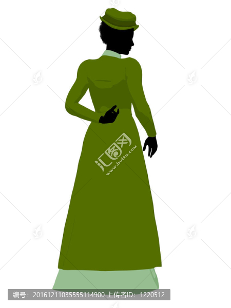 非洲裔維多利亞女性插畫剪影