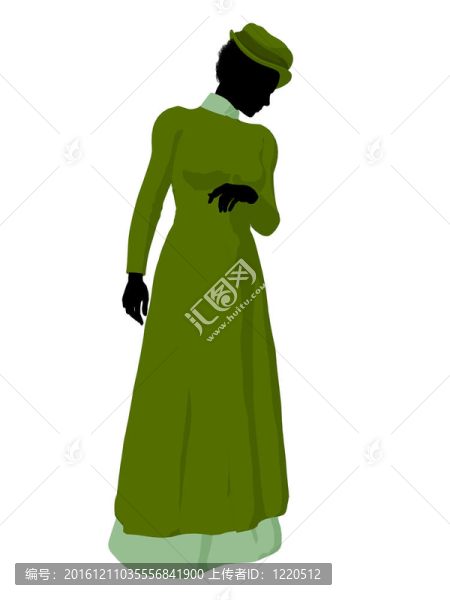 非洲裔維多利亞女性插畫(huà)剪影