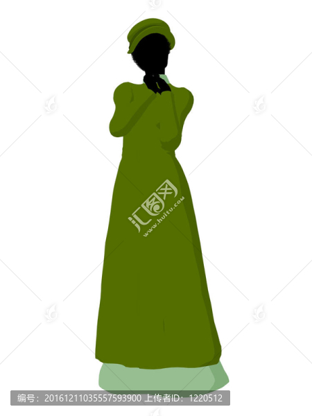 非洲裔維多利亞女性插畫(huà)剪影