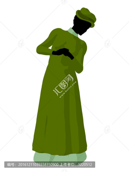非洲裔維多利亞女性插畫(huà)剪影