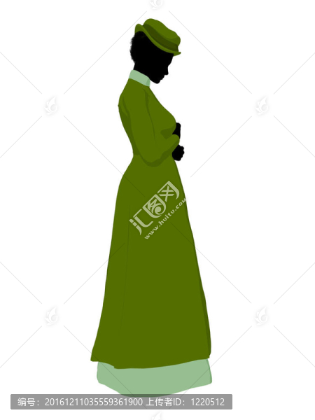 非洲裔維多利亞女性插畫剪影