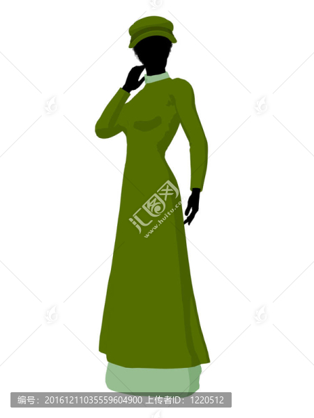 非洲裔維多利亞女性插畫剪影