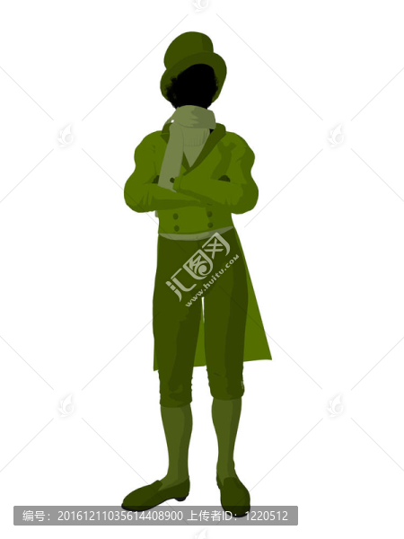 非洲裔維多利亞男子剪影剪影