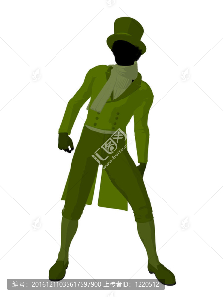非洲裔維多利亞男子剪影剪影