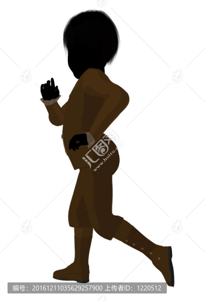維多利亞男孩插畫剪影