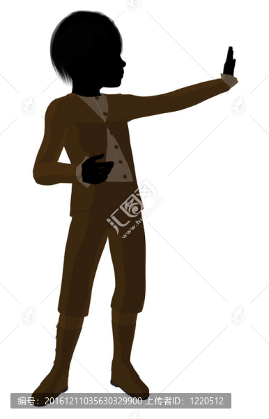 維多利亞男孩插畫剪影