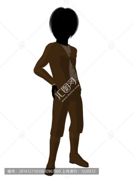 維多利亞男孩插畫剪影