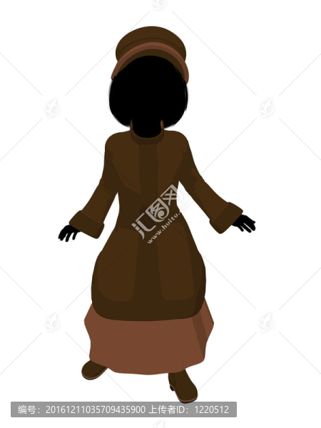 維多利亞女孩插畫(huà)剪影