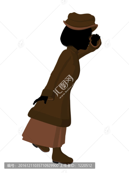 維多利亞女孩插畫剪影