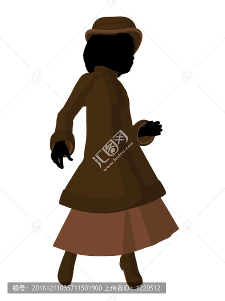維多利亞女孩插畫剪影