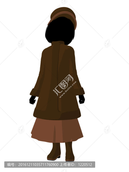 維多利亞女孩插畫剪影