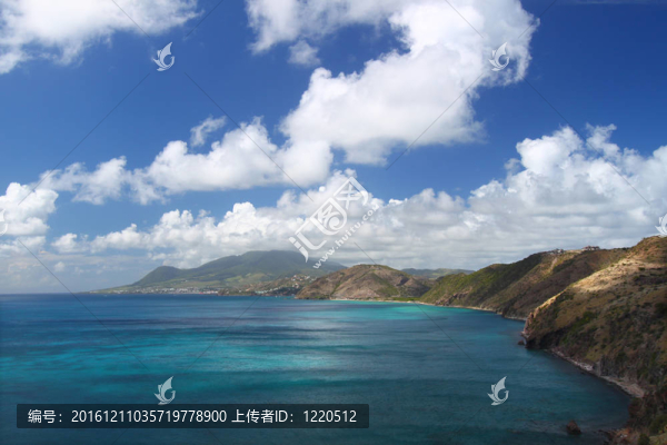 雄偉的海岸線Saint,Kitts