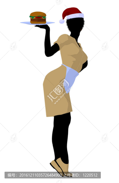 非洲裔美國女服務(wù)員剪影
