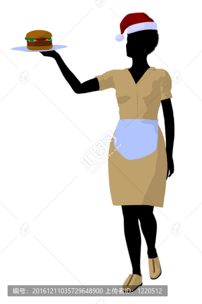 非洲裔美國女服務(wù)員剪影