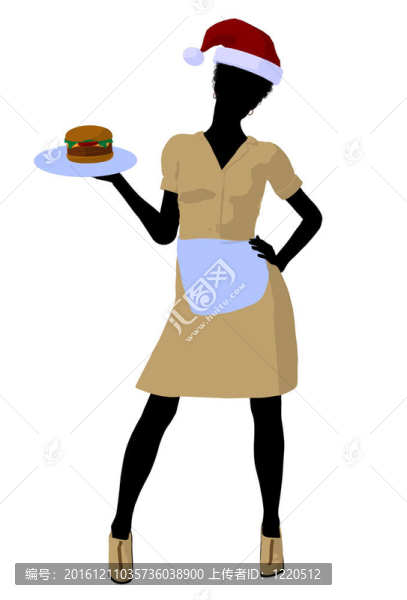 非洲裔美國(guó)女服務(wù)員剪影