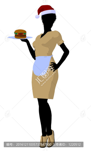 非洲裔美國女服務(wù)員剪影