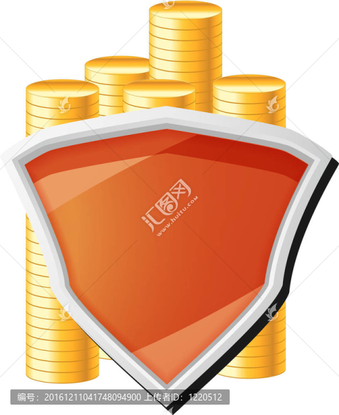 貨幣圖標(biāo)盾和硬幣