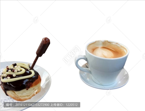 %,u0421hocolate甜甜圈和一杯咖啡