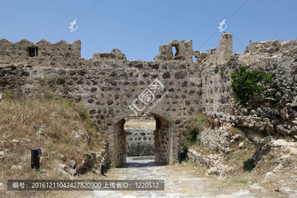 Antimachia附近的村莊，中世紀(jì)的城堡遺址