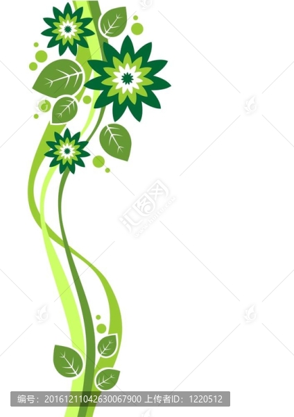 綠色的花紋